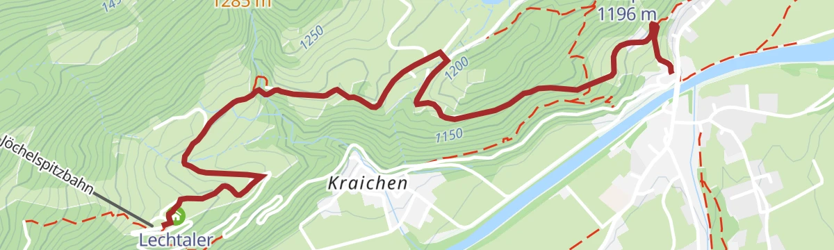 Route map: Bach - Lechtaler Hexenkessel